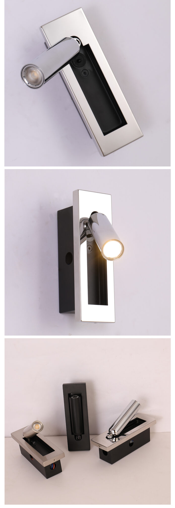 Modern Design Hotel Bedside Recessed Foldable Led Reading Wall Lights